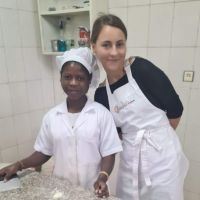 Gilda con Maja al lab panetteria
